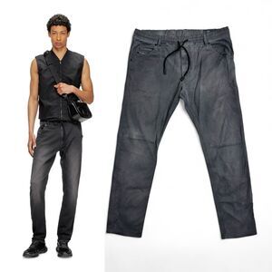 Diesel Krooley-NE JoggJeans Gray Sweatpants Denim Hybrid Tapered Fit 34 X 31